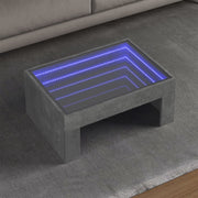Stolić s beskonačnim LED siva boja betona 70x50x30 cm