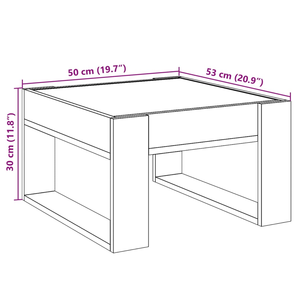 Stolić s beskonačnim LED svjetlima bijeli 50x53x30 cm