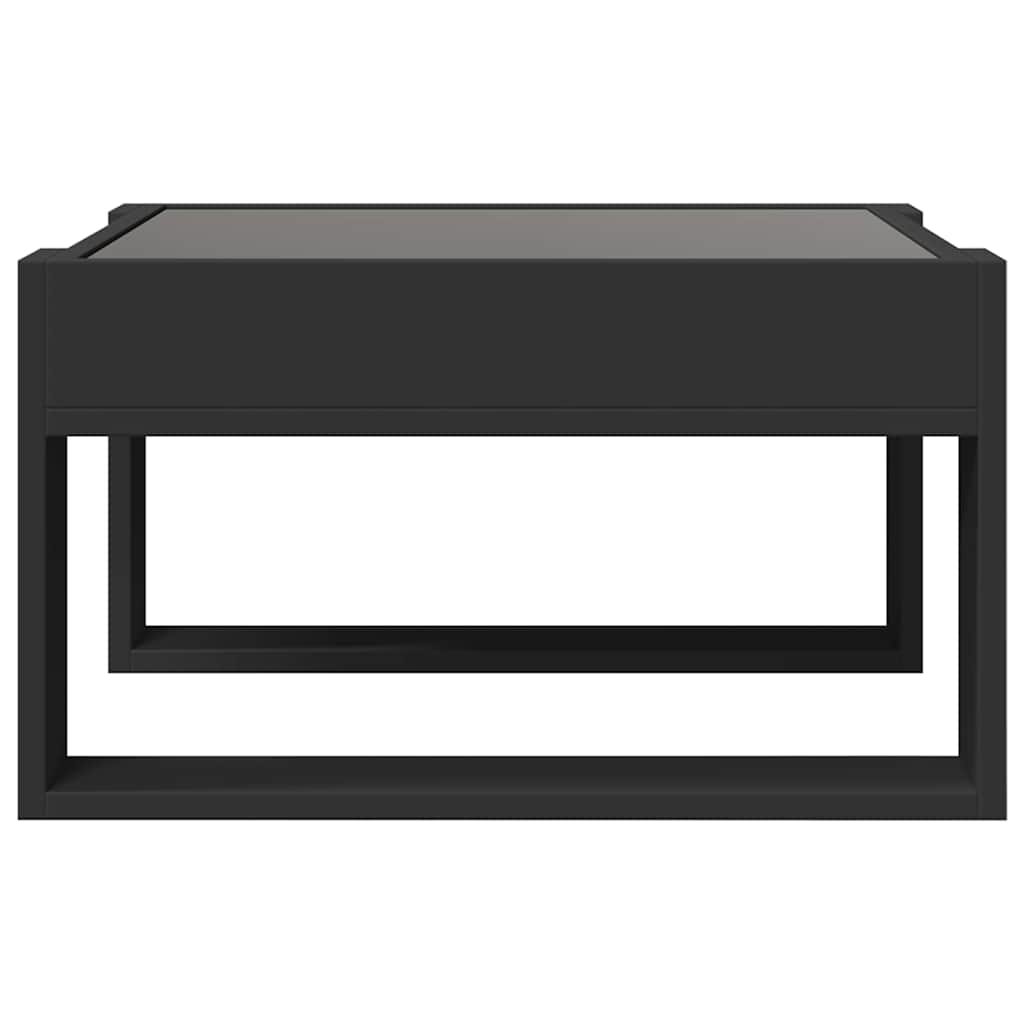 Stolić za kavu s beskonačnim LED svjetlima crni 50x53x30 cm