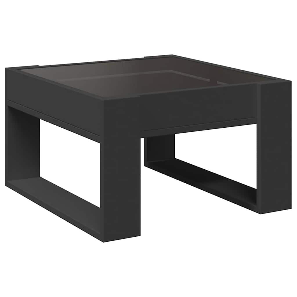 Stolić za kavu s beskonačnim LED svjetlima crni 50x53x30 cm