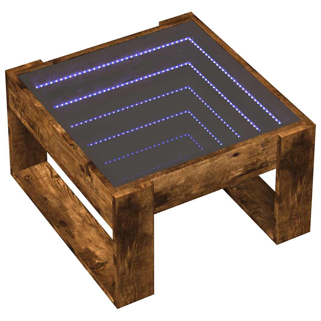 Stolić s beskonačnim LED svjetlima boja hrasta 50x53x30 cm