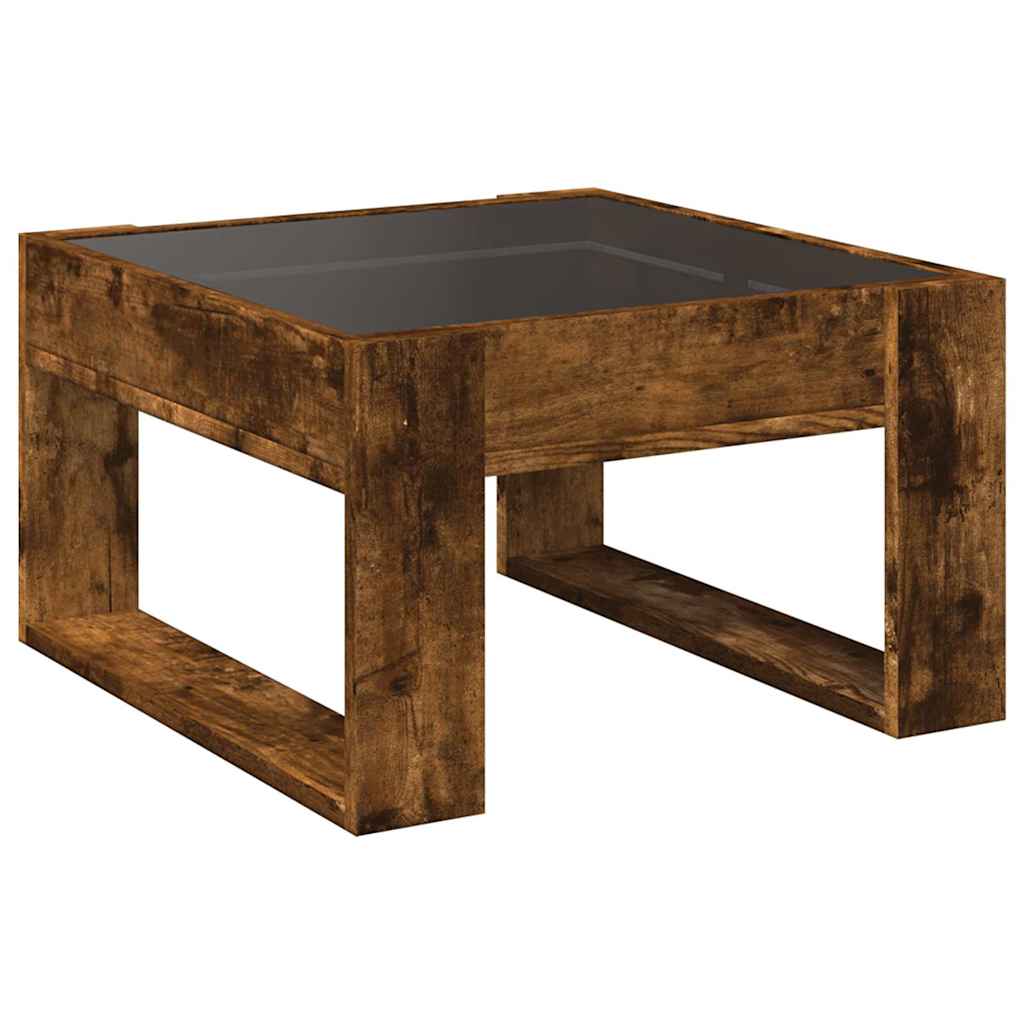 Stolić s beskonačnim LED svjetlima boja hrasta 50x53x30 cm