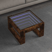 Stolić s beskonačnim LED svjetlima boja hrasta 50x53x30 cm