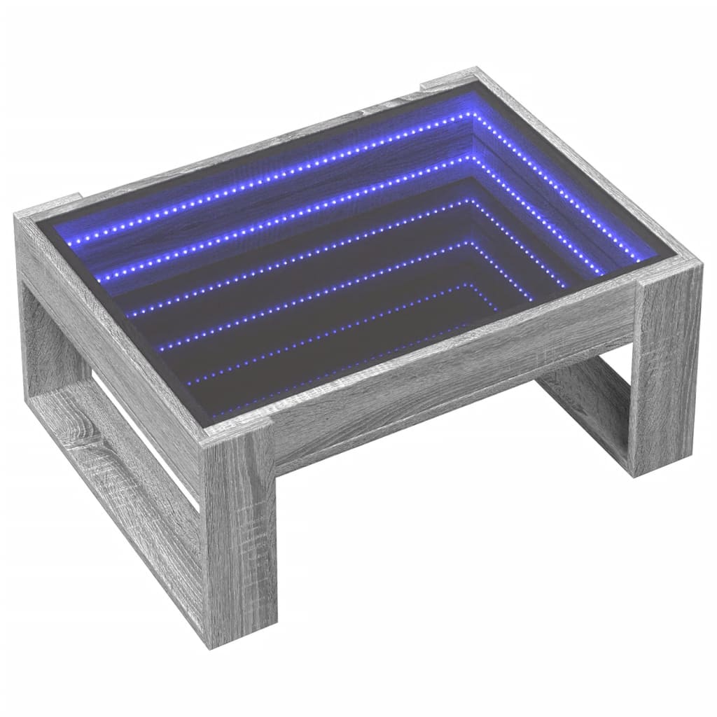 Stolić s beskonačnim LED svjetlima boja hrasta 70x53x30 cm