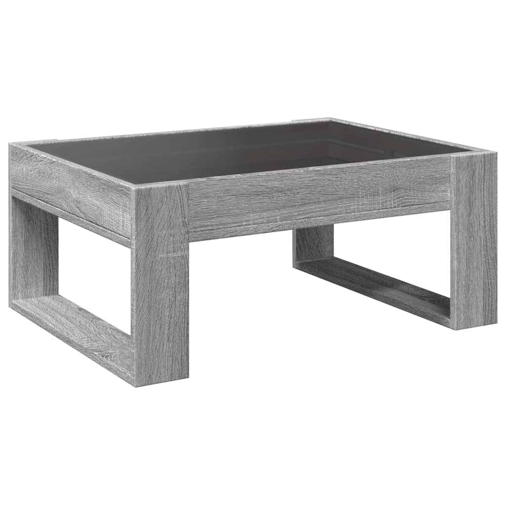 Stolić s beskonačnim LED svjetlima boja hrasta 70x53x30 cm
