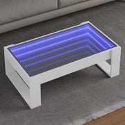 Stolić s beskonačnim LED svjetlima bijeli 90x53x30 cm