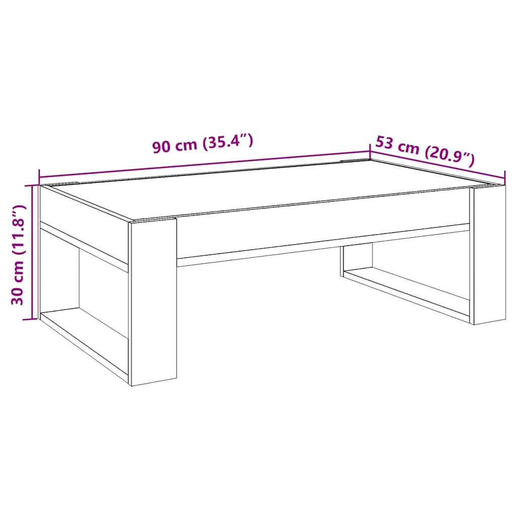 Stolić s beskonačnim LED svjetlima boja hrasta 90x53x30 cm