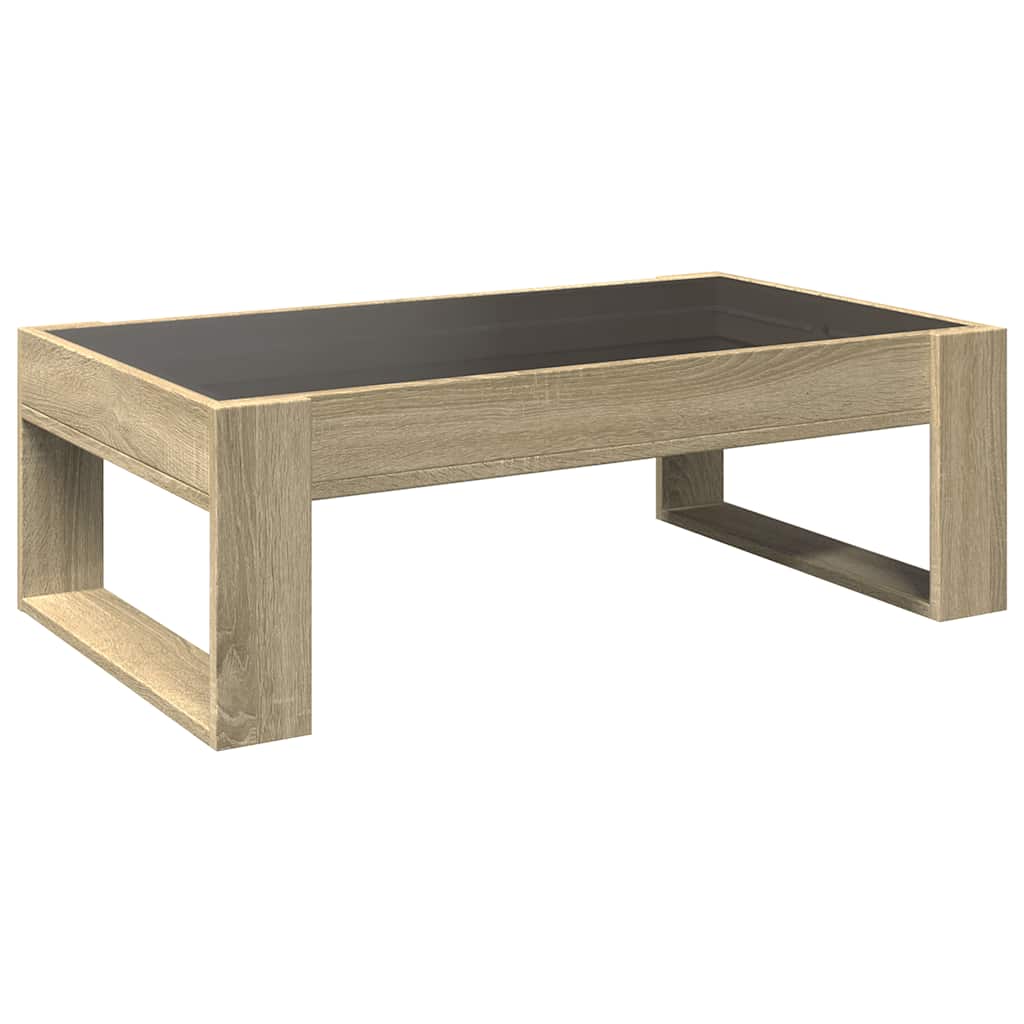 Stolić s beskonačnim LED svjetlima boja hrasta 90x53x30 cm