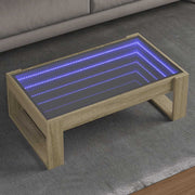 Stolić s beskonačnim LED svjetlima boja hrasta 90x53x30 cm