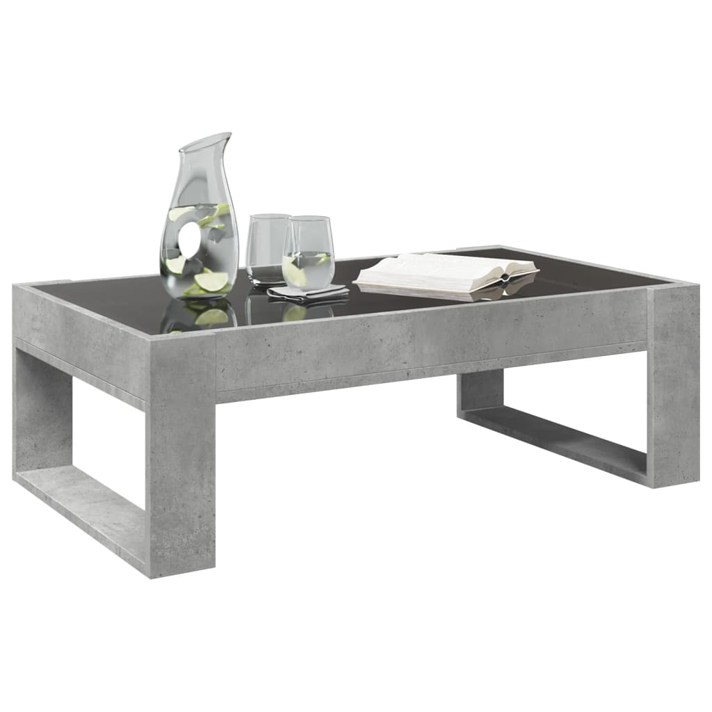 Stolić s beskonačnim LED siva boja betona 90x53x30 cm
