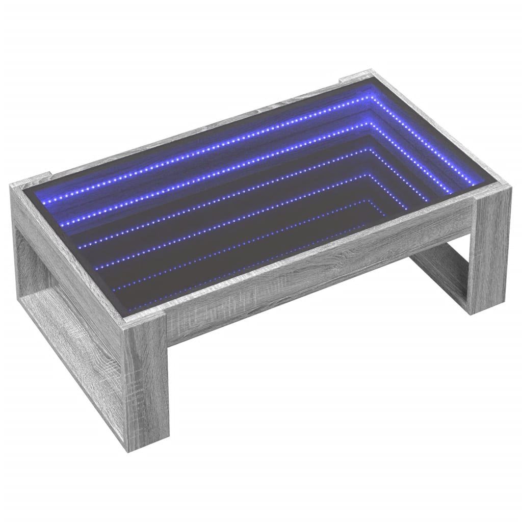 Stolić s beskonačnim LED svjetlima boja hrasta 90x53x30 cm