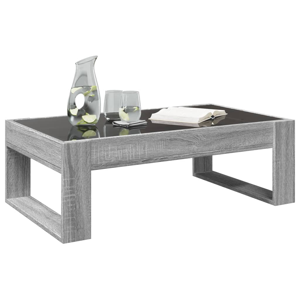 Stolić s beskonačnim LED svjetlima boja hrasta 90x53x30 cm
