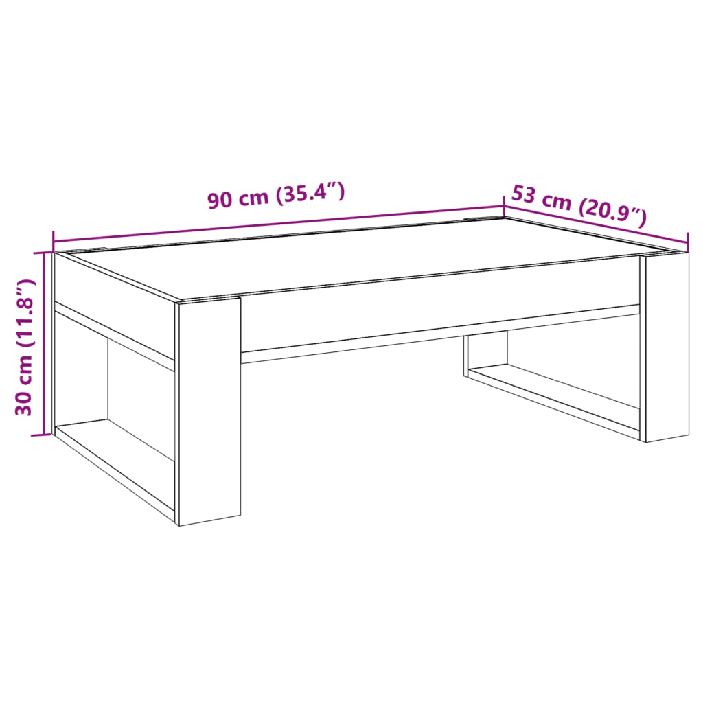 Stolić s beskonačnim LED svjetlima boja hrasta 90x53x30 cm