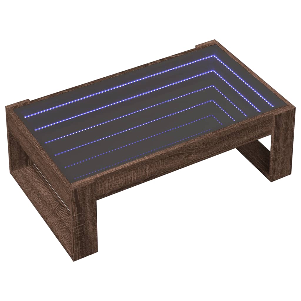 Stolić s beskonačnim LED svjetlima boja hrasta 90x53x30 cm