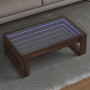 Stolić s beskonačnim LED svjetlima boja hrasta 90x53x30 cm