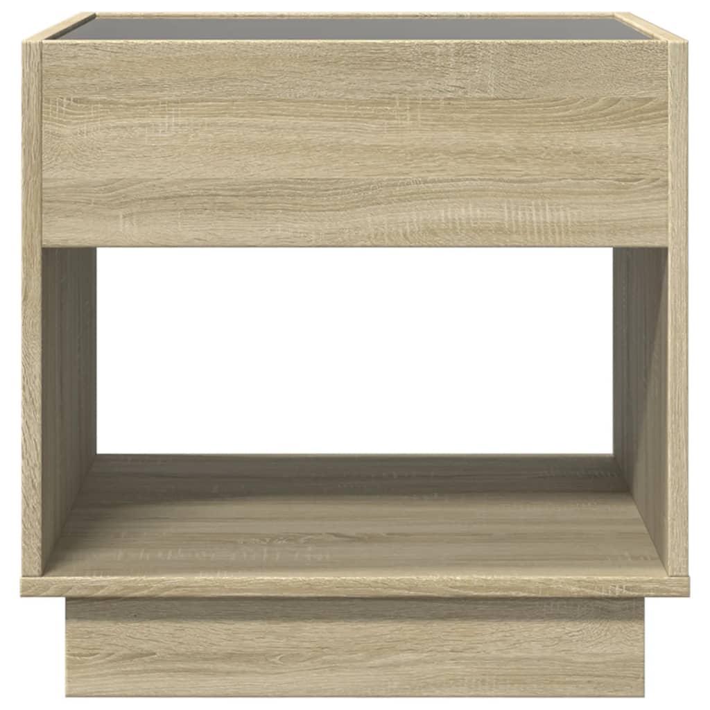 Stolić s beskonačnim LED svjetlima boja hrasta 50 x 50 x 50 cm