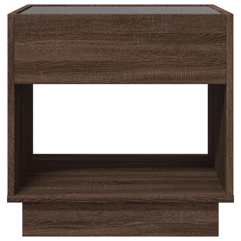 Stolić s beskonačnim LED svjetlima boja hrasta 50x50x50 cm