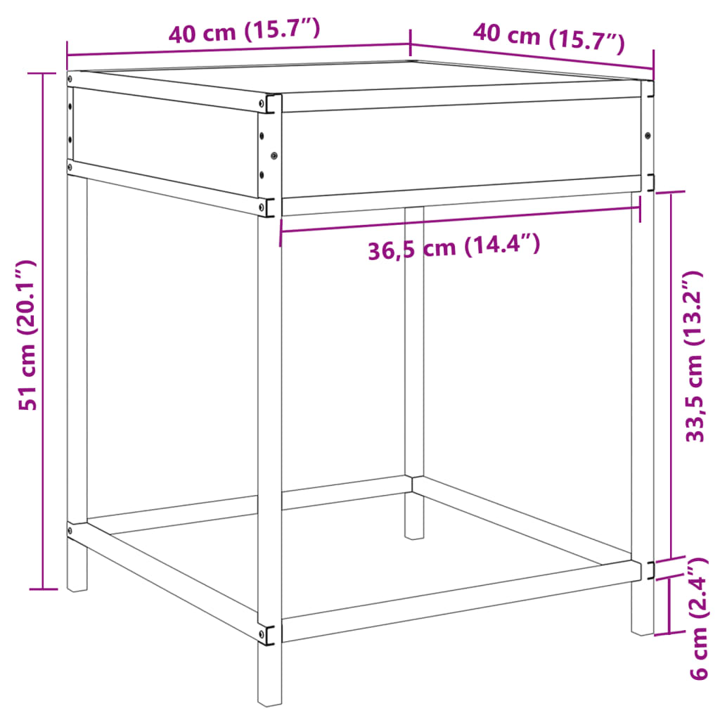 Stolić s beskonačnim LED svjetlima boja hrasta 40 x 40 x 51 cm