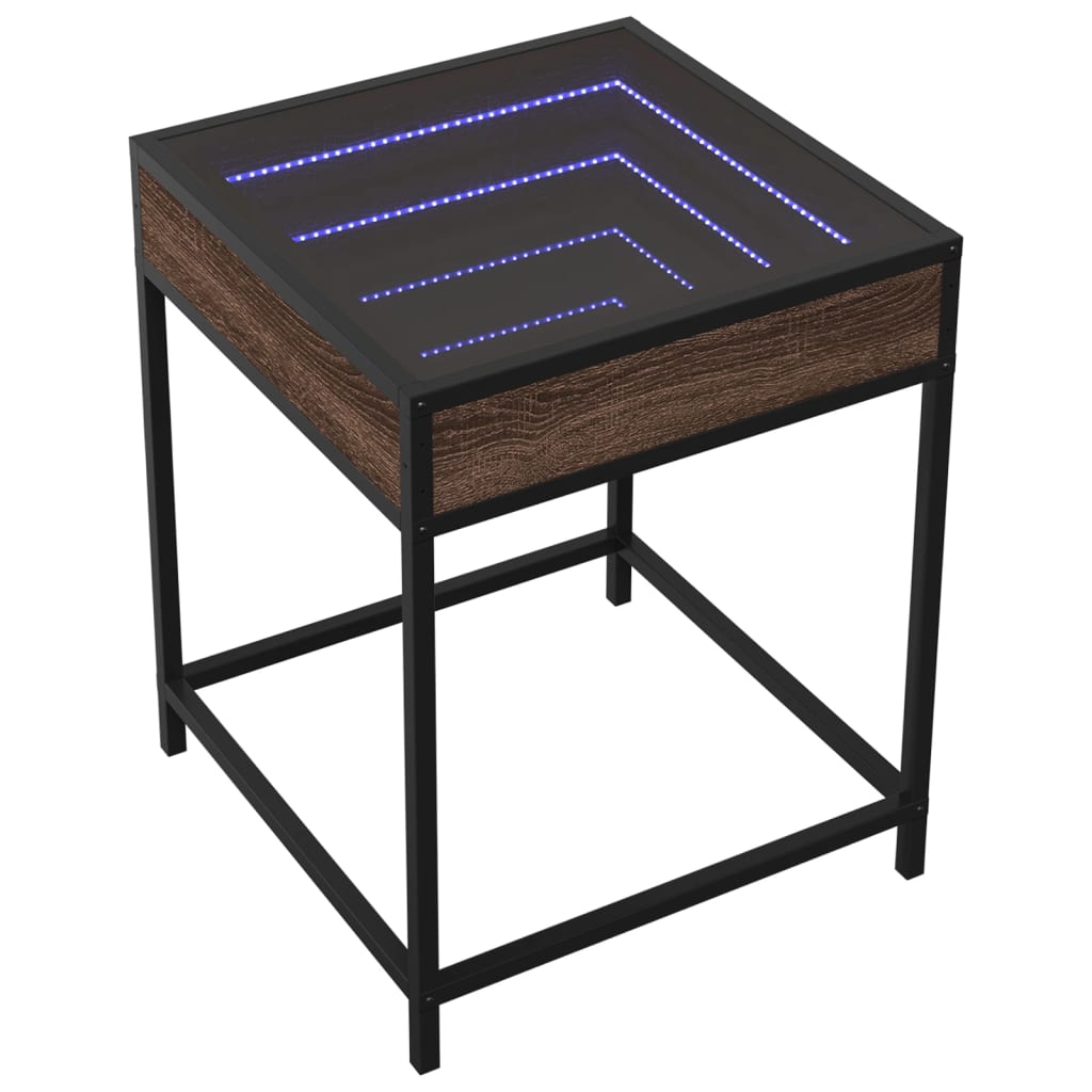 Stolić s beskonačnim LED svjetlima boja hrasta 40 x 40 x 51 cm