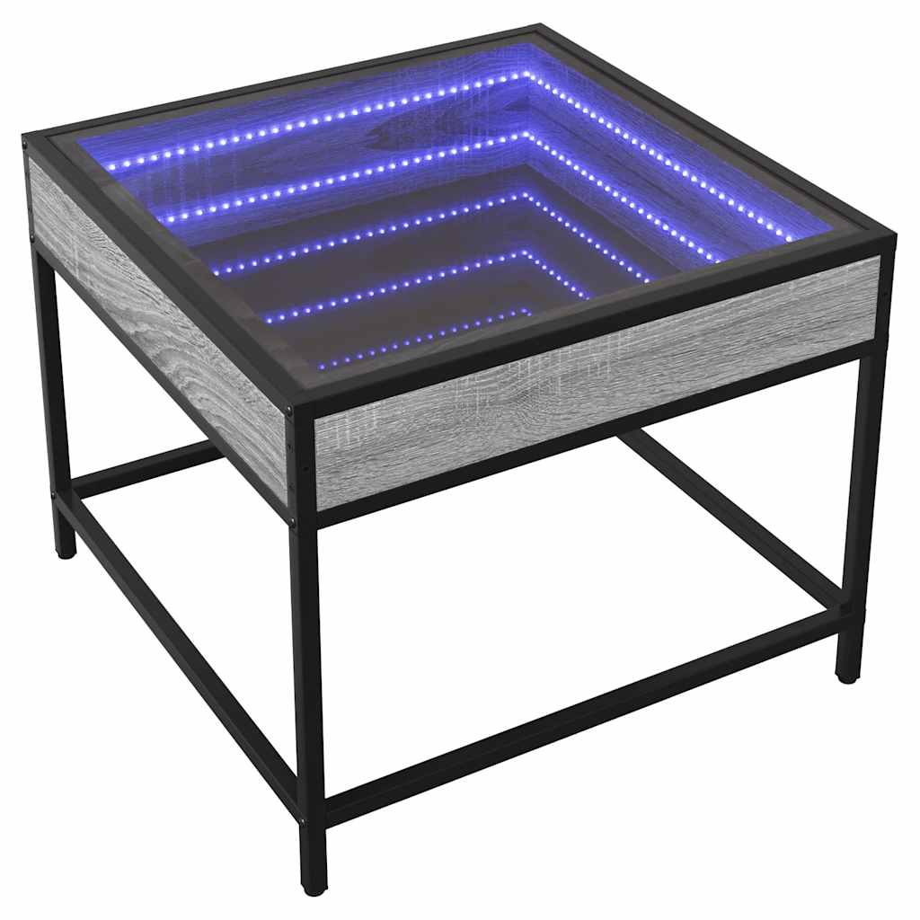 Stolić s beskonačnim LED svjetlima boja hrasta 50x50x41 cm