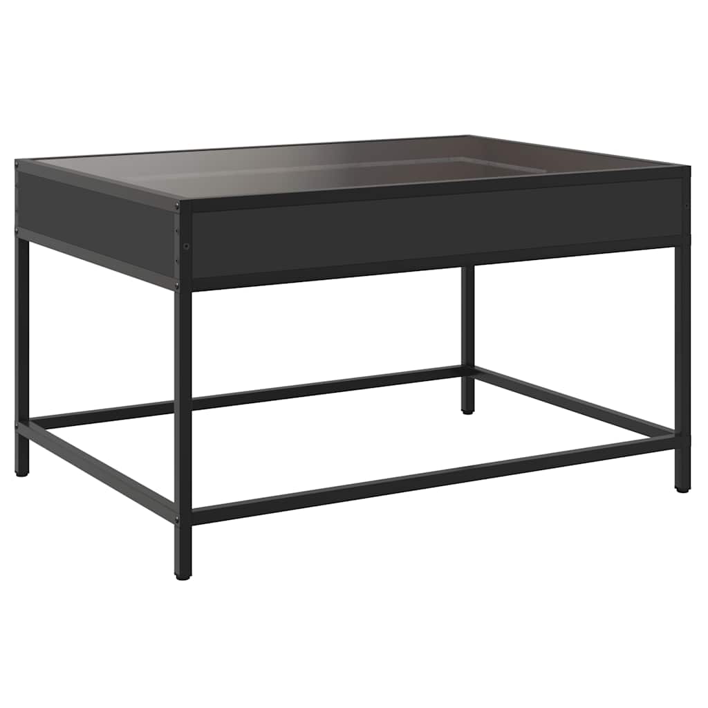 Stolić za kavu s beskonačnim LED svjetlima crni 70 x 50 x 41 cm