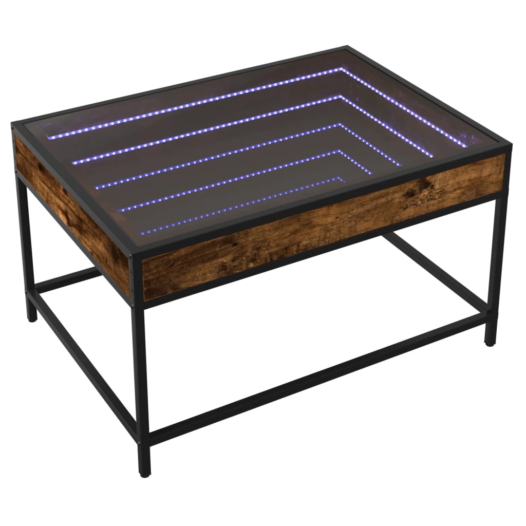 Stolić s beskonačnim LED svjetlima boja hrasta 70x50x41 cm