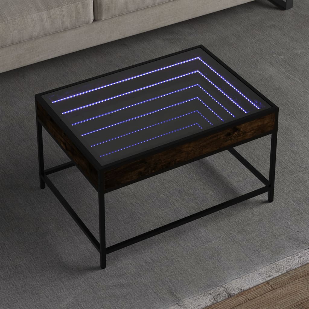 Stolić s beskonačnim LED svjetlima boja hrasta 70x50x41 cm