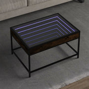 Stolić s beskonačnim LED svjetlima boja hrasta 70x50x41 cm