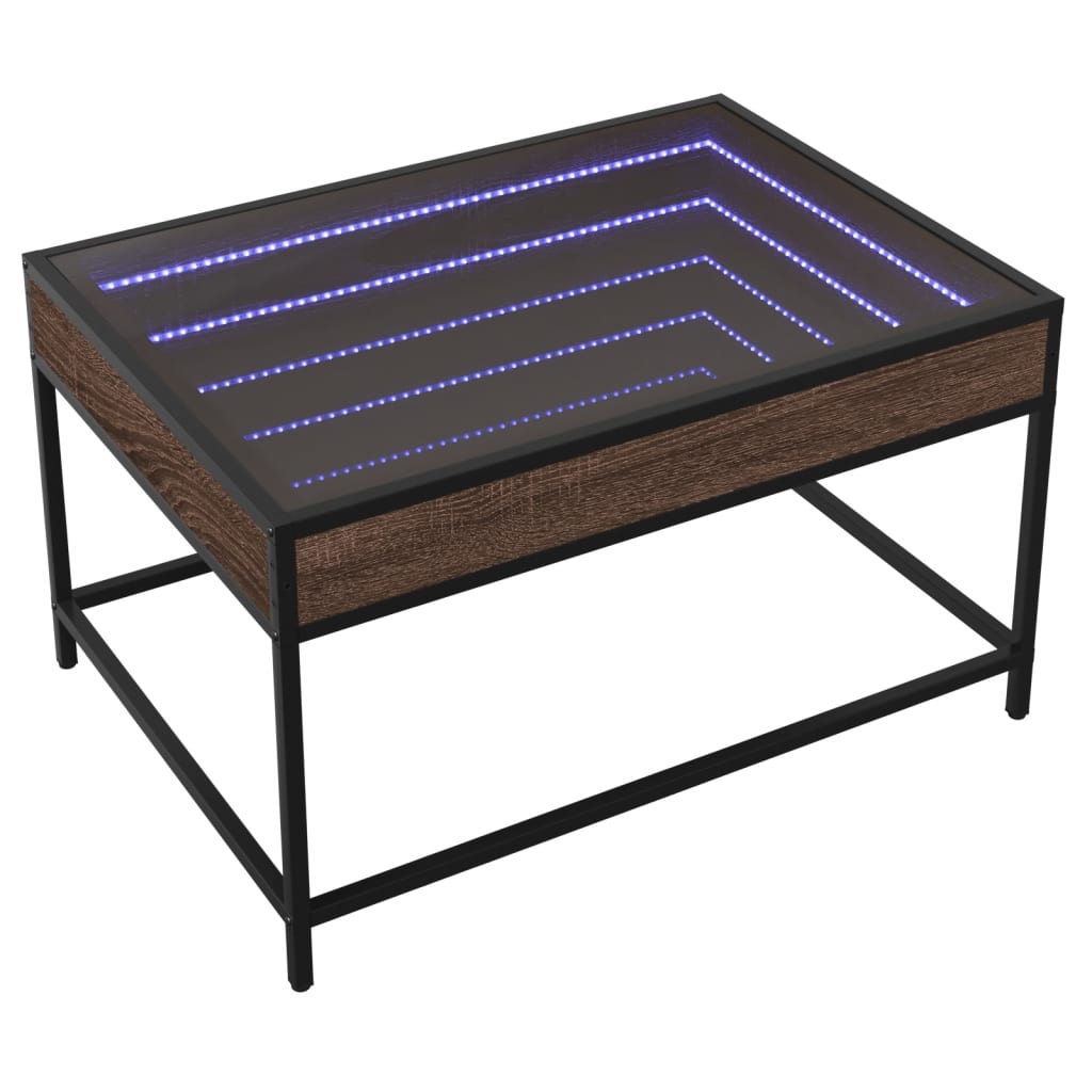 Stolić s beskonačnim LED svjetlima boja hrasta 70x50x41 cm