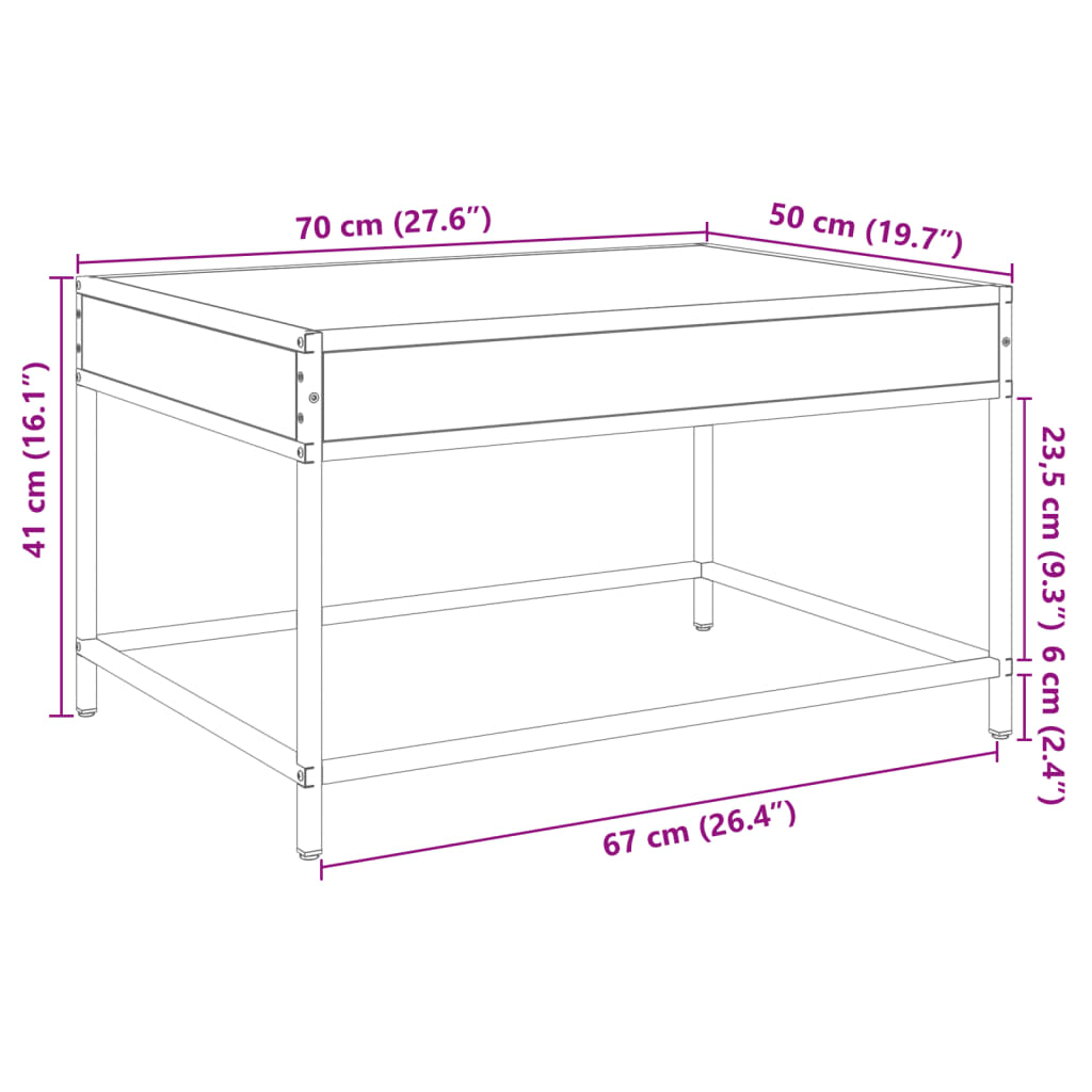 Stolić s beskonačnim LED svjetlima boja hrasta 70x50x41 cm