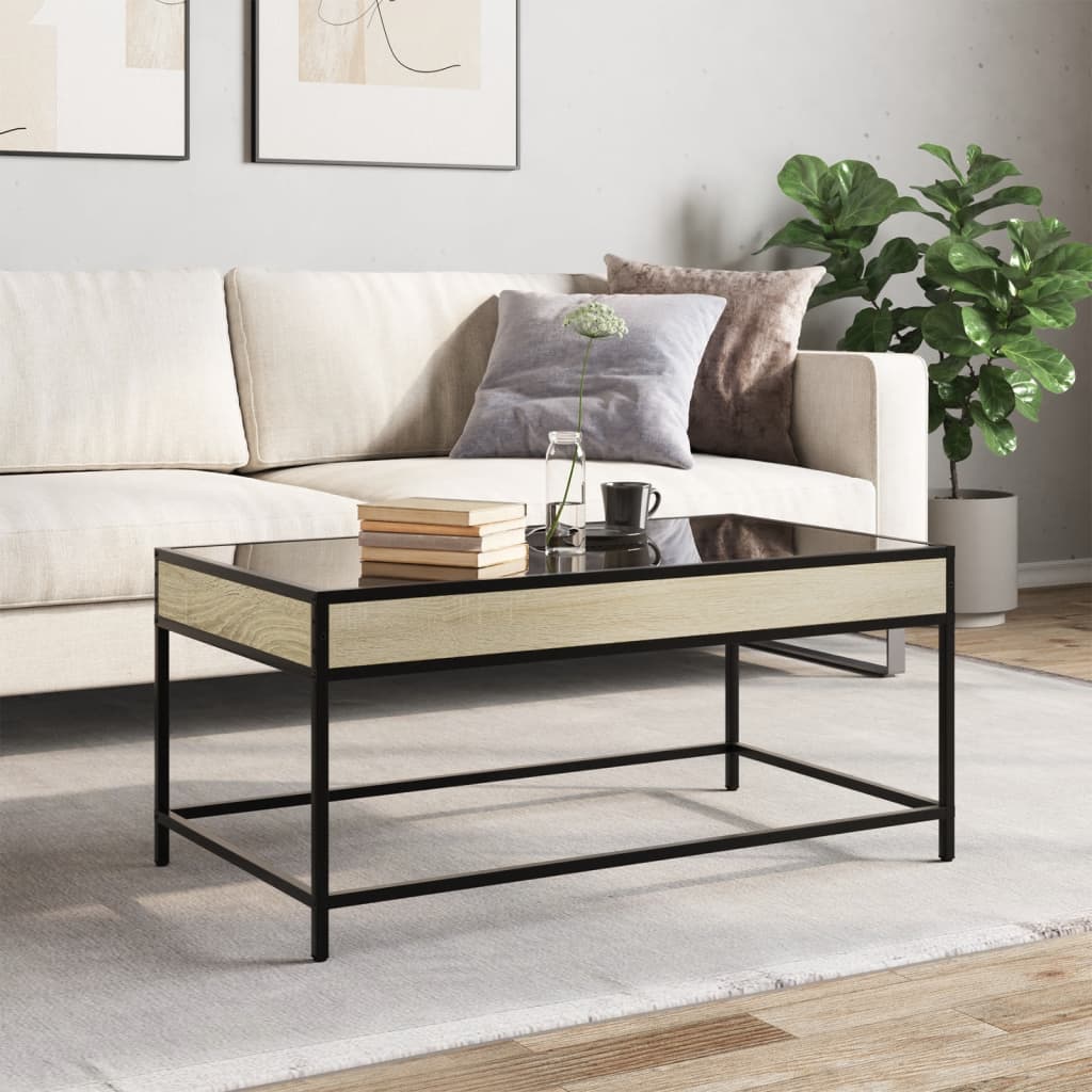 Stolić s beskonačnim LED svjetlima boja hrasta 90x50x41 cm