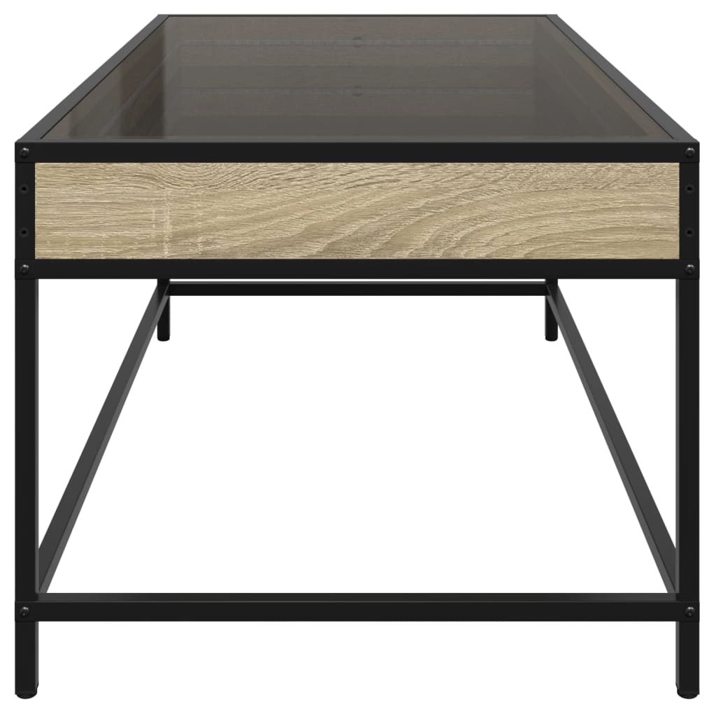 Stolić s beskonačnim LED svjetlima boja hrasta 90x50x41 cm