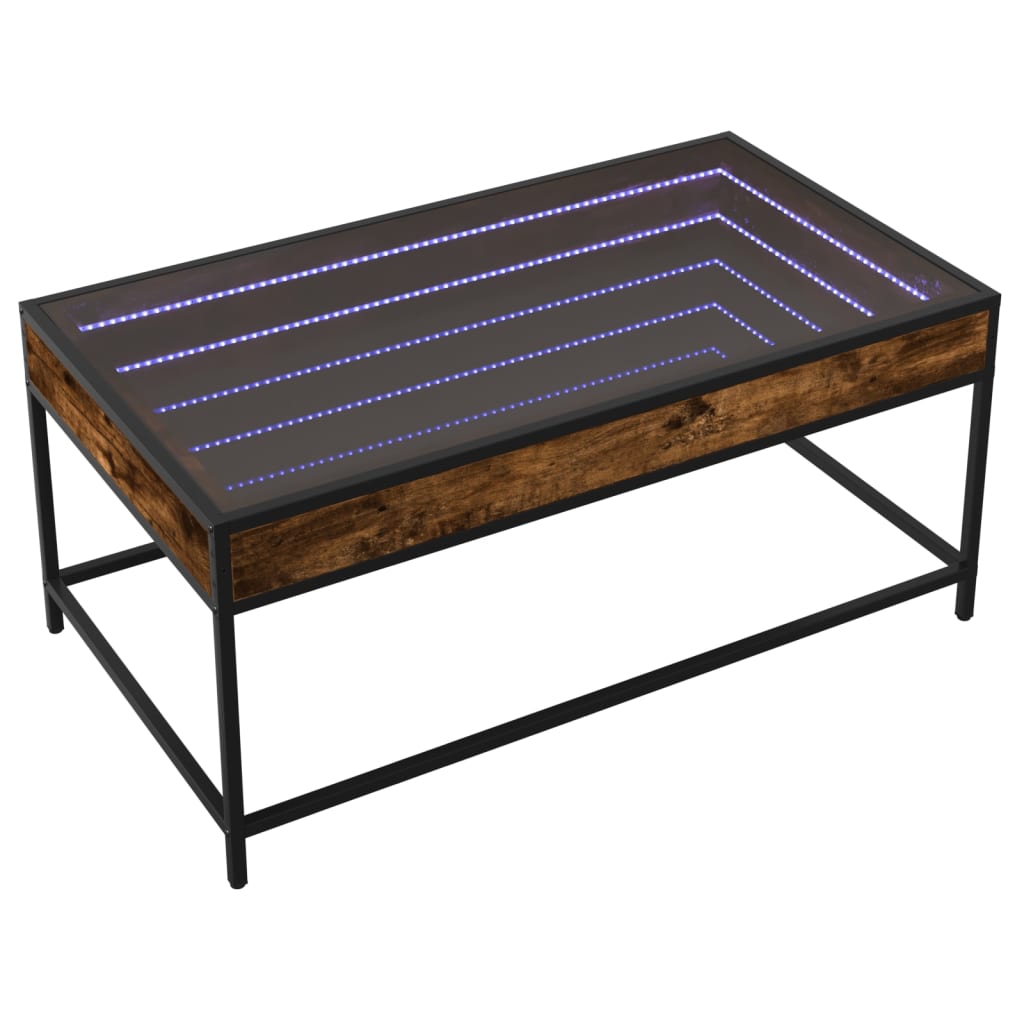 Stolić s beskonačnim LED svjetlima boja hrasta 90x50x41 cm