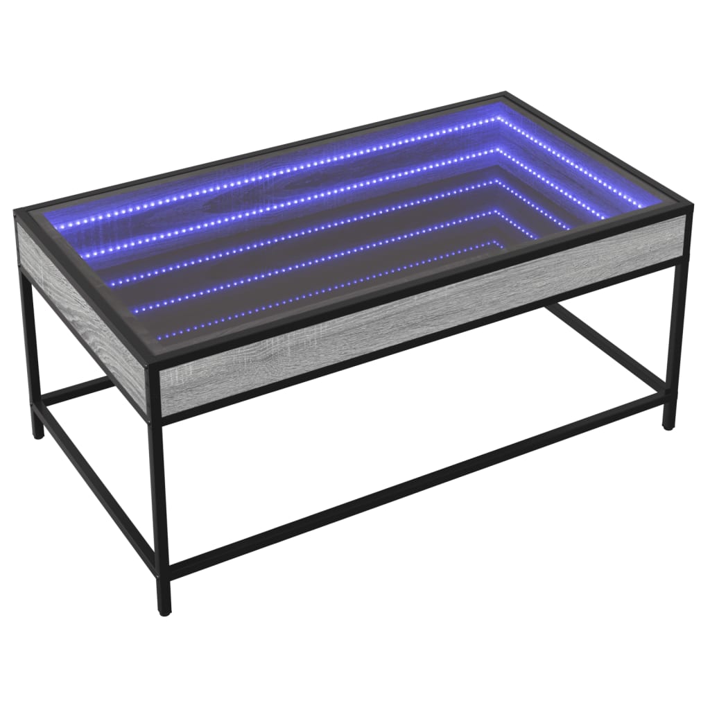 Stolić s beskonačnim LED svjetlima boja hrasta 90x50x41 cm