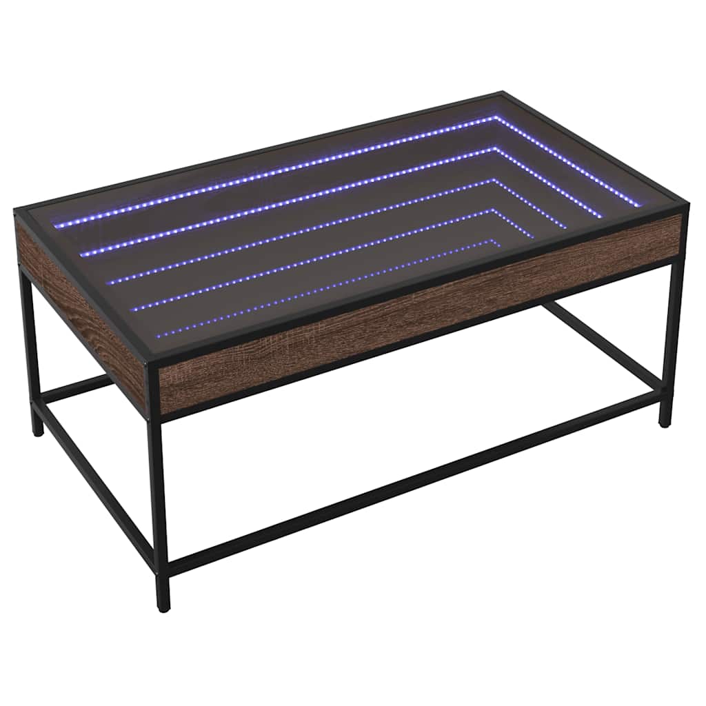 Stolić s beskonačnim LED svjetlima boja hrasta 90x50x41 cm