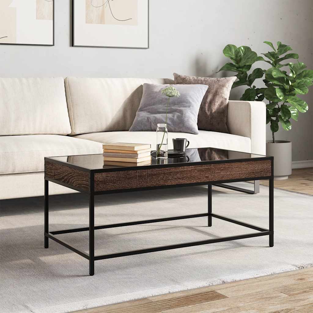 Stolić s beskonačnim LED svjetlima boja hrasta 90x50x41 cm
