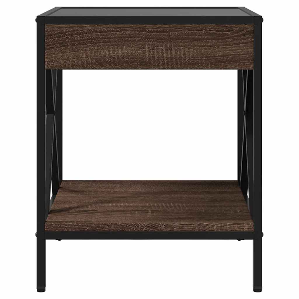 Stolić s beskonačnim LED svjetlima boja hrasta 40x40x49 cm