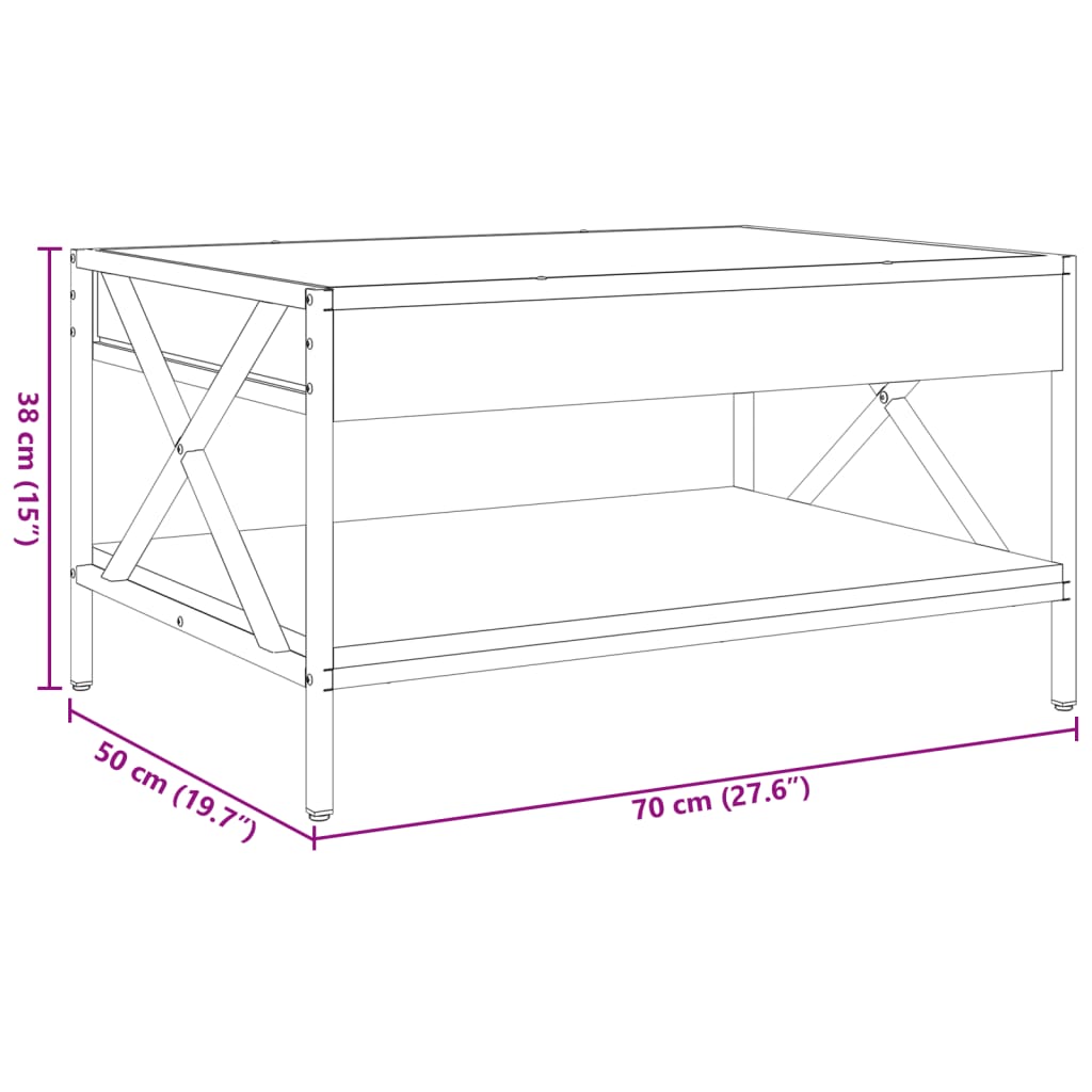 Stolić s beskonačnim LED svjetlima boja hrasta 70x50x38 cm