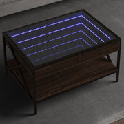 Stolić s beskonačnim LED svjetlima boja hrasta 70x50x38 cm