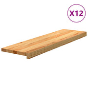 Gazišta stepenice 12 kom svjetlosmeđi 90x25x2 cm masivna hrast