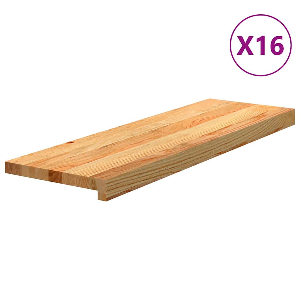 Gazišta stepenice 16 kom svjetlosmeđi 80x25x2 cm masivna hrast