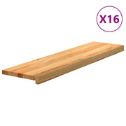 Gazišta stepenice 16 kom svjetlosmeđi 100x30x2 cm masivna hrast