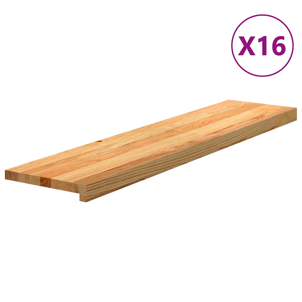 Gazišta stepenice 16 kom svjetlosmeđi 110x30x2 cm masivna hrast