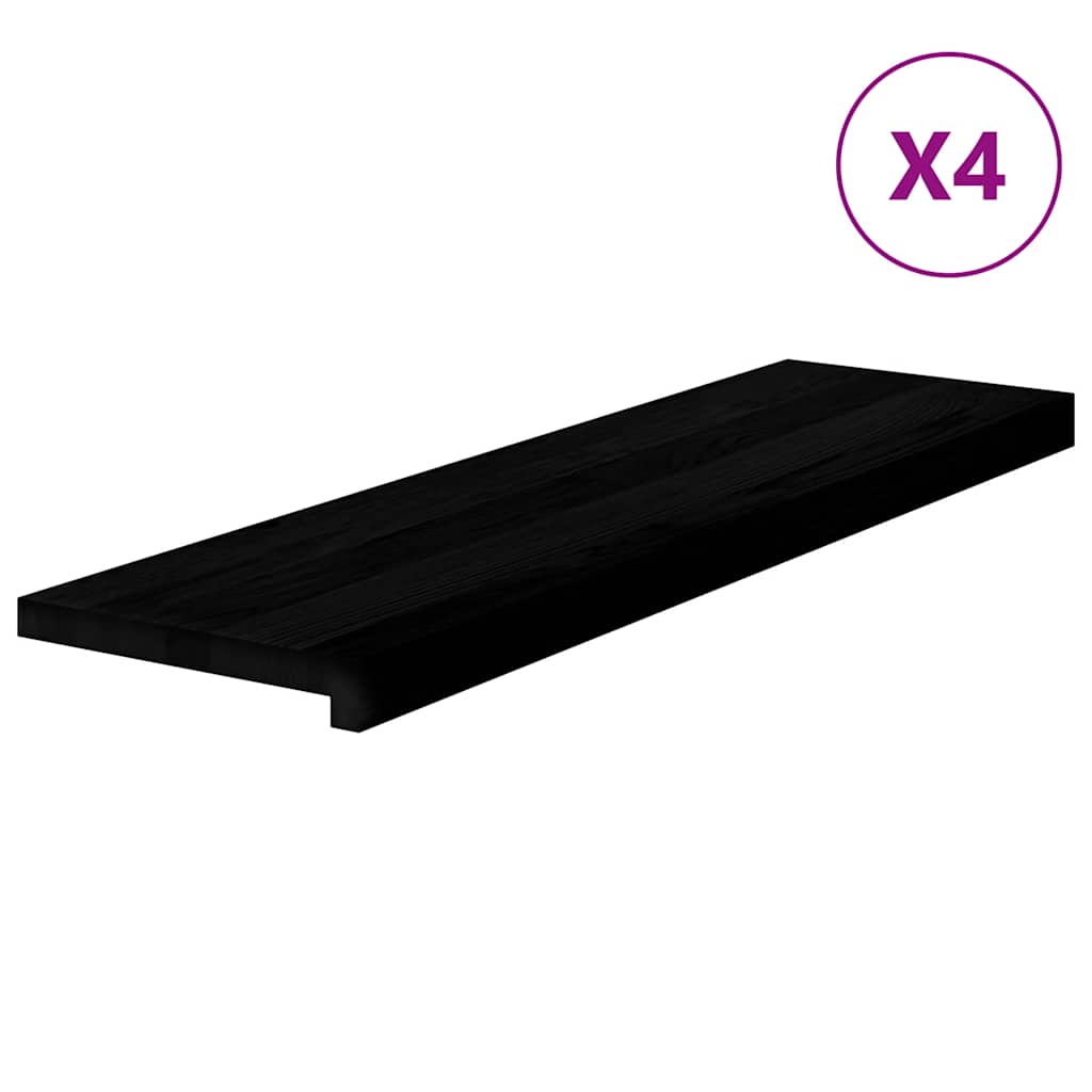 Gazišta stepenice 4 kom tamnosmeđi 90x25x2 cm masivna hrast