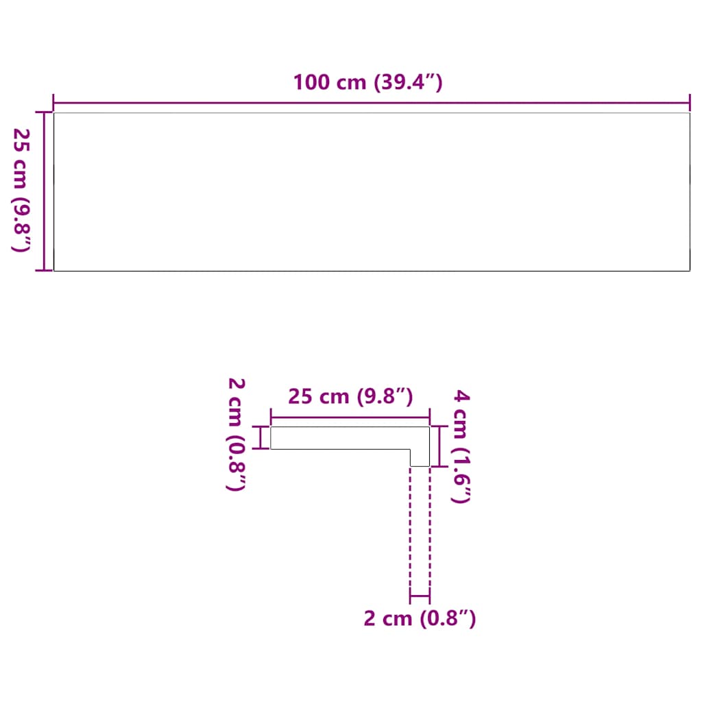 Gazišta stepenice 4 kom tamnosmeđi 100x25x2 cm masivna hrast