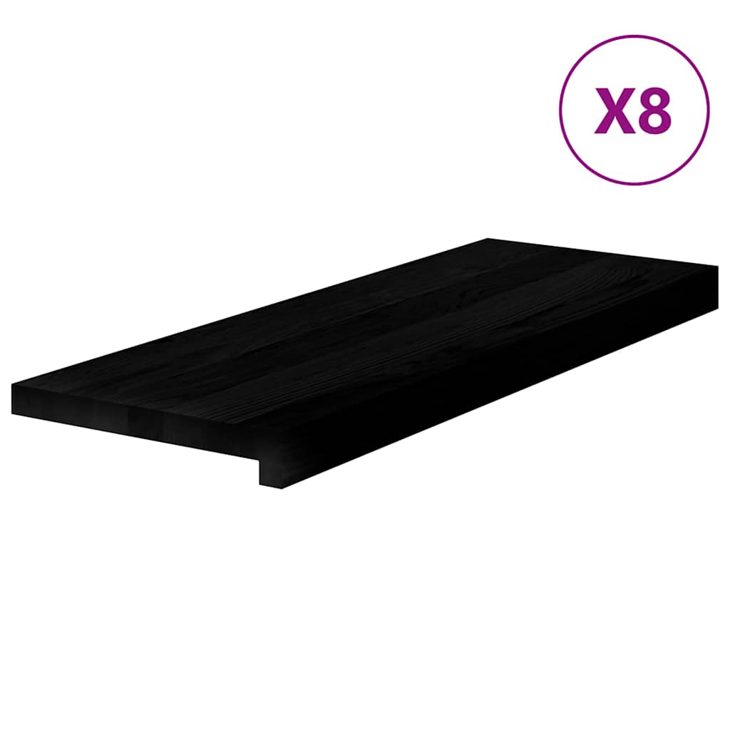 Gazišta stepenice 8 kom tamnosmeđi 70x25x2 cm masivna hrast