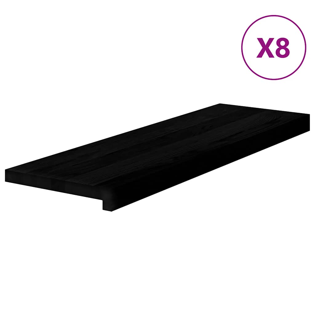 Gazišta stepenice 8 kom tamnosmeđi 80x25x2 cm masivna hrast