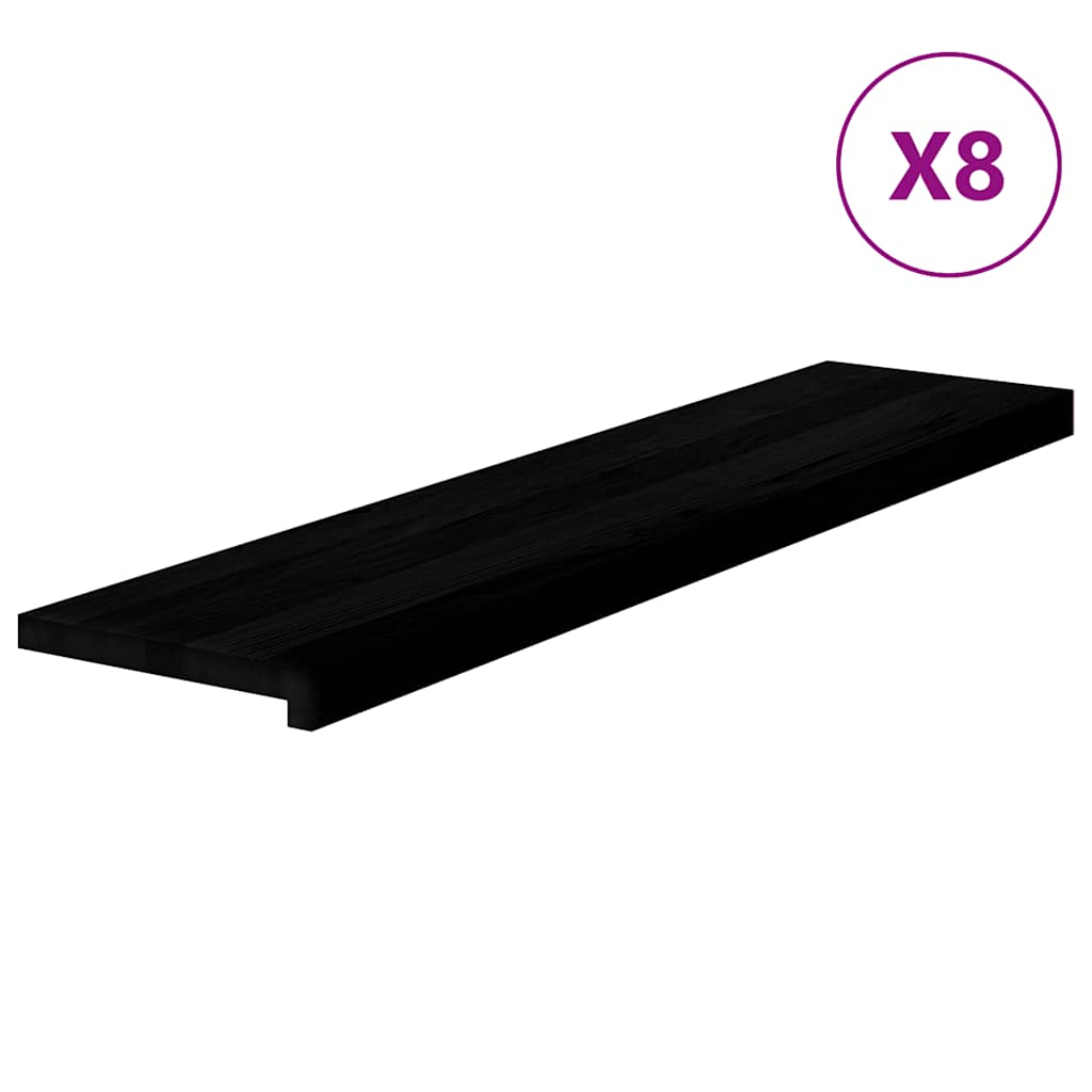 Gazišta stepenice 8 kom tamnosmeđi 110x25x2 cm masivna hrast