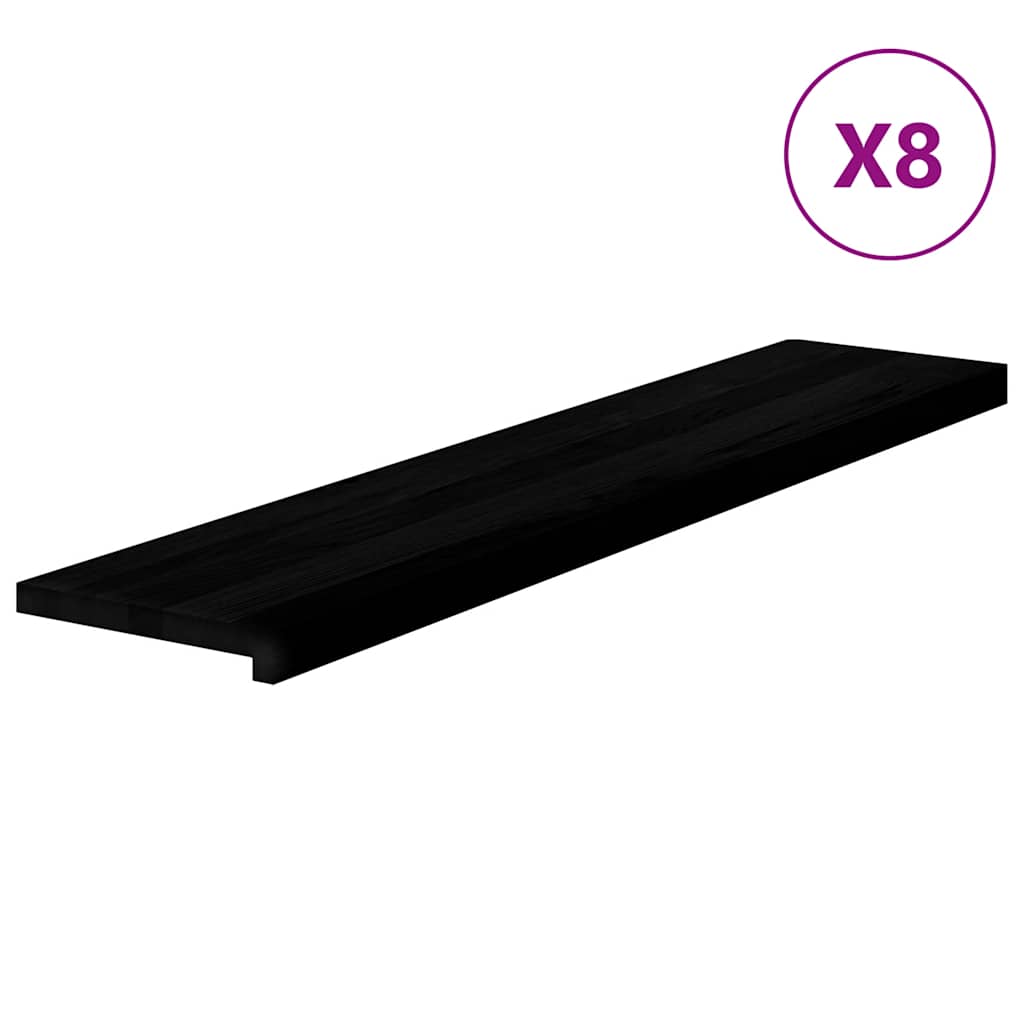 Gazišta stepenice 8 kom tamnosmeđi 120x30x2 cm masivna hrast