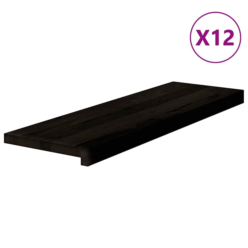 Gazišta stepenice 12 kom tamnosmeđi 80x30x2 cm masivna hrast